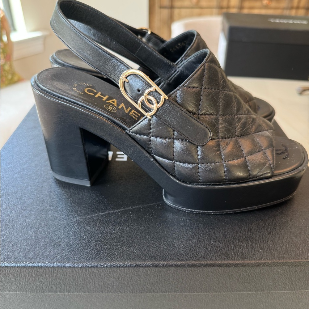 CHANEL Black Platform Shoes - Picture 6 of 9